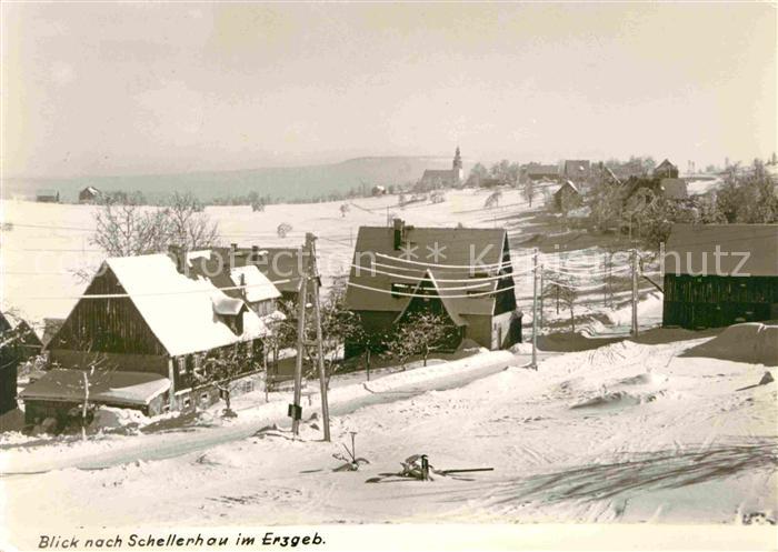 Schellerhau Winterpanorama Handabzug