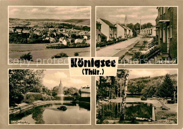 Koenigsee Thueringen Teilansicht Karl Marx Strasse Waldbad Goldfischteich
