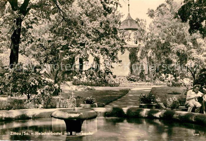Zittau Fleischerbastei mit Blumenuhr