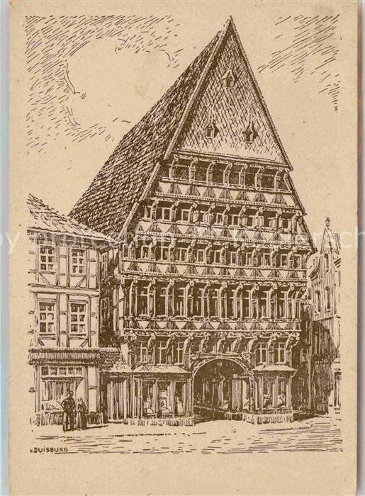 Duisburg Ruhr Knochenhauer Amtshaus Zeichnung Wolfgang von Duisburg Kuenstlerkar
