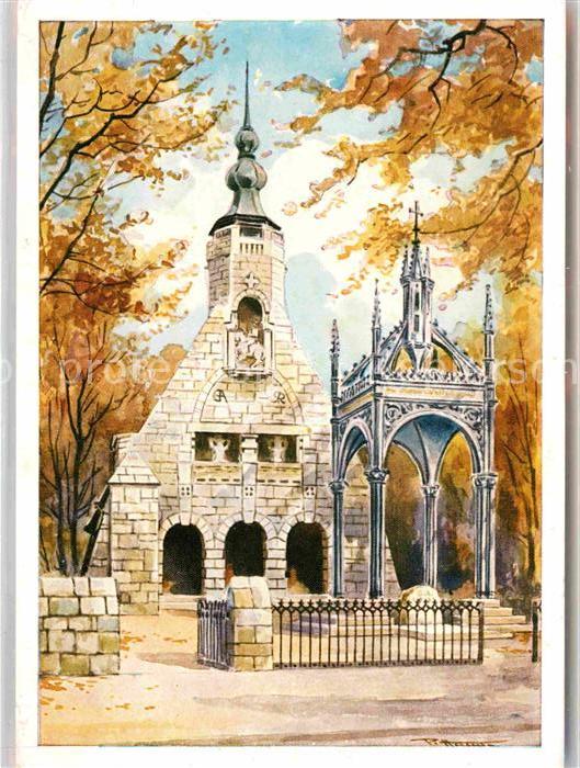 Luetzen Gustav Adolf Denkmal und Gedaechtniskapelle Kuenstlerkarte