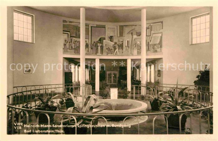 Bad Liebenstein Heinrich Mann Sanatorium Springbrunnen mit Rundgang