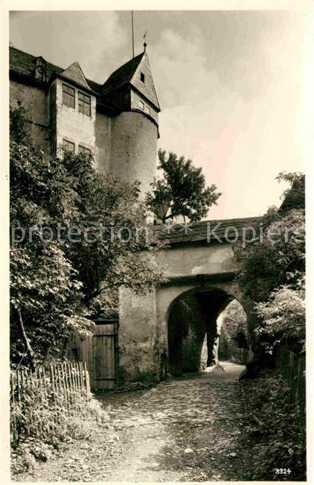 Leutenberg Thueringen Schloss Friedensburg Torbogen Handabzug