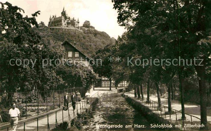 Wernigerode Harz Schlossblick mit Zillierbach
