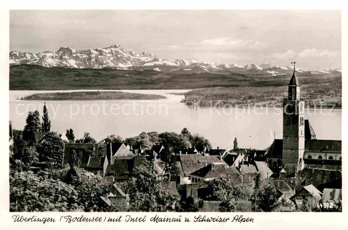 ueberlingen Bodensee Altstadt Kirche Insel Mainau Schweizer Alpen