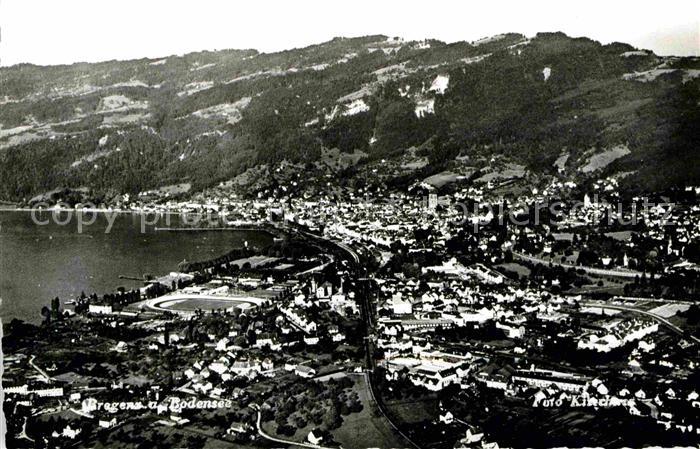 Bregenz Vorarlberg Bodensee Allgaeuer Alpen Fliegeraufnahme
