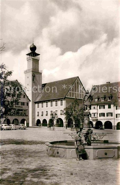 FREUDENSTADT BW Rathaus mit Neptunbrunnen