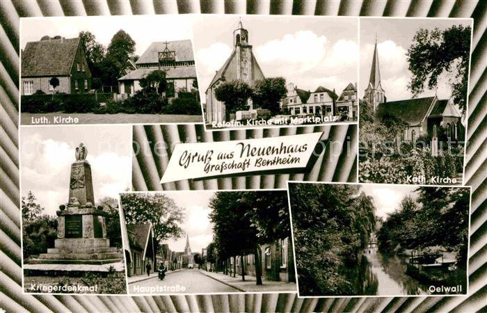 Neuenhaus Kirche Marktplatz Oelwall Hauptstrasse Kriegerdenkmal