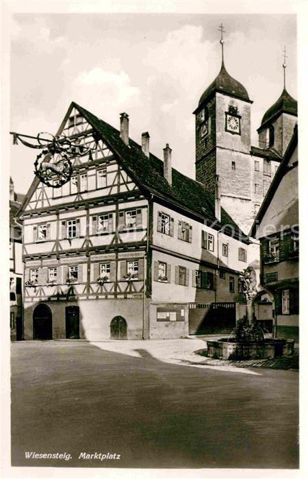 Wiesensteig Marktplatz Fachwerkhaus Kirche