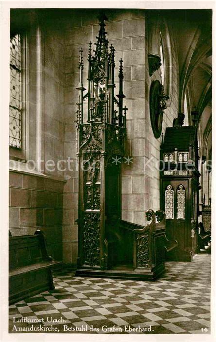 Urach Bad Betstuhl des Grafen Eberhard in der Amanduskirche