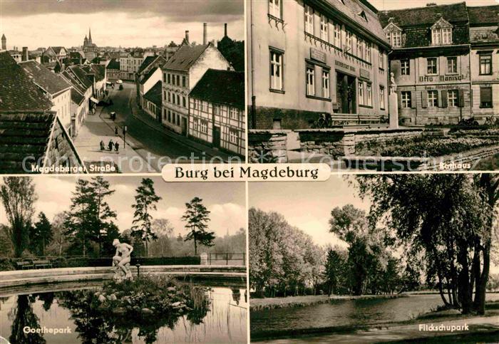 Burg Magdeburg Magdeburger Strasse Rathaus Flickschupark Goethepark