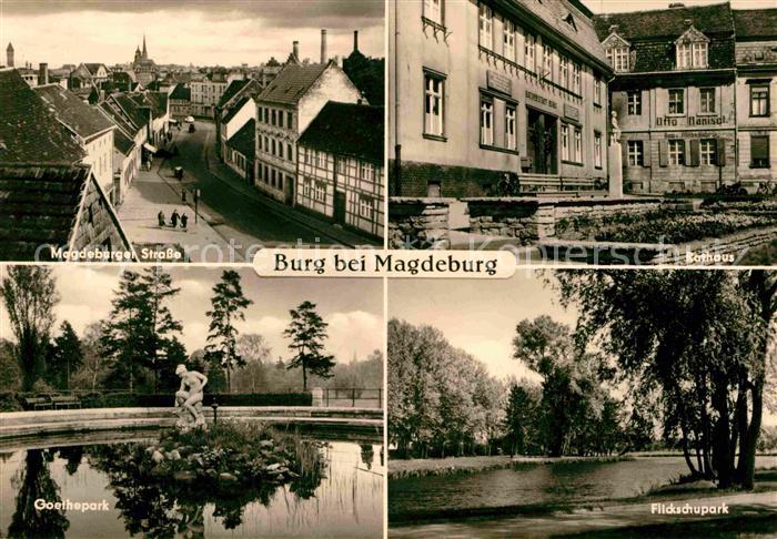 Burg Magdeburg Magdeburger Strasse Rathaus Flickschupark Goethepark