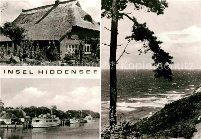 Insel Hiddensee Reetdachhaus Hafen Faehre Kueste