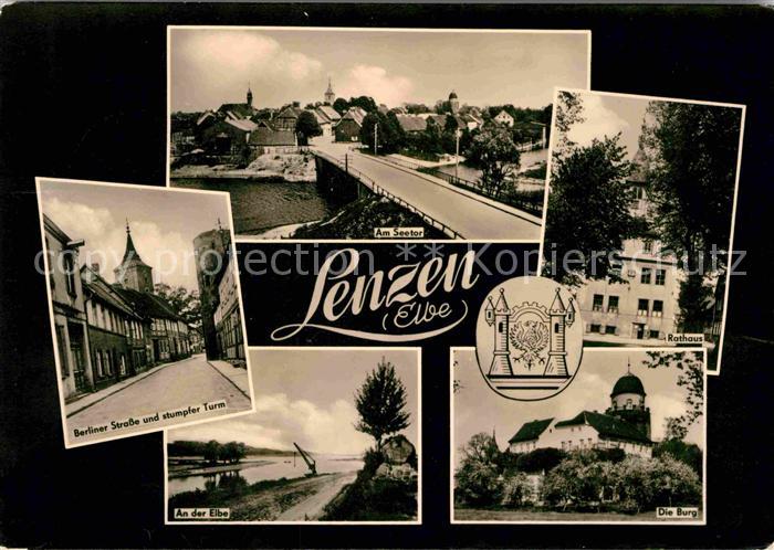 Lenzen Elbe Bruecke am Seetor Rathaus Burg Elbe Berliner Strasse Stumpfer Turm