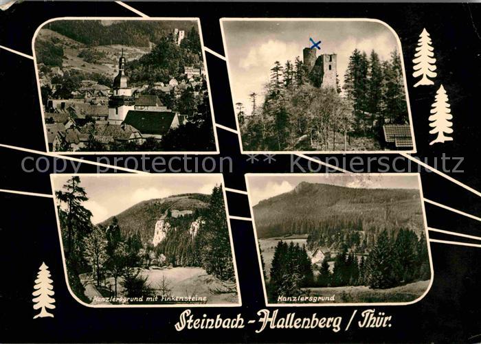 Steinbach-Hallenberg Kirche Burgruine Kanzlersgrund Finkensteine Felsen