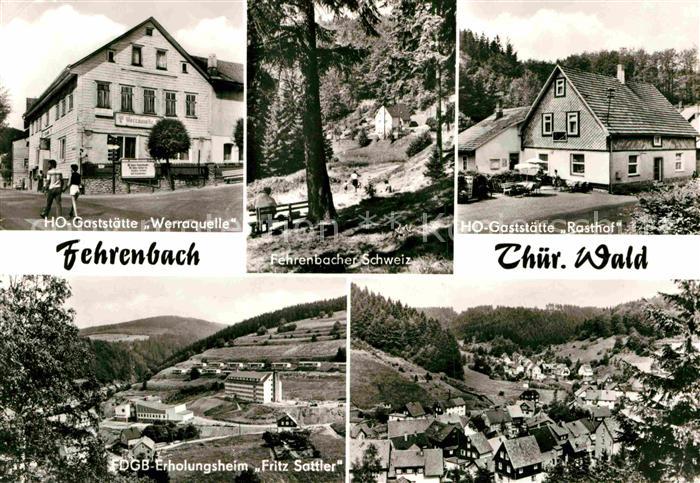 Fehrenbach Thueringer Wald HO Gaststaette Werraquelle Rasthof Fehrenbacher Schwe
