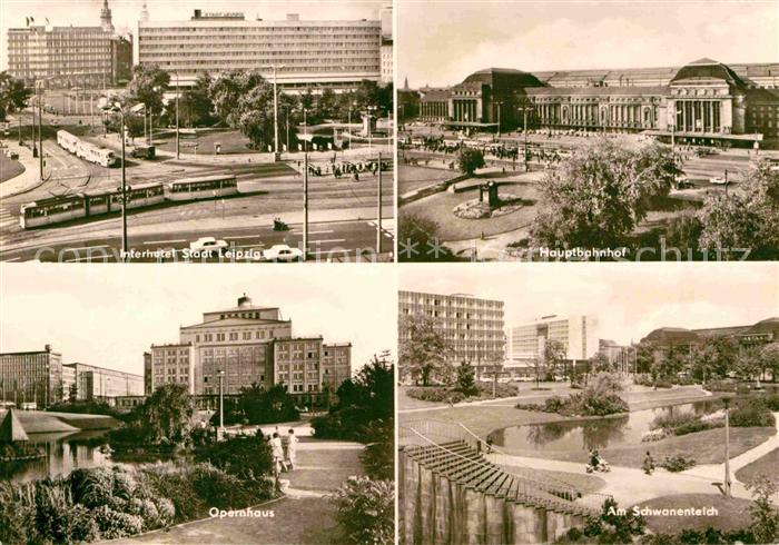 LEIPZIG Sachsen Interhotel Stadt Leipzig Hauptbahnhof Opernhaus Schwanenteich