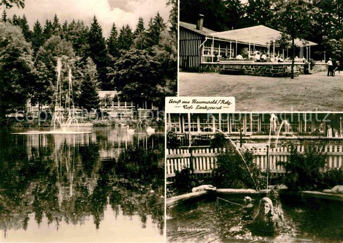 Frauenwald Thueringen Cafe Lenkgrund Schwanenteich Gluecksbrunnen
