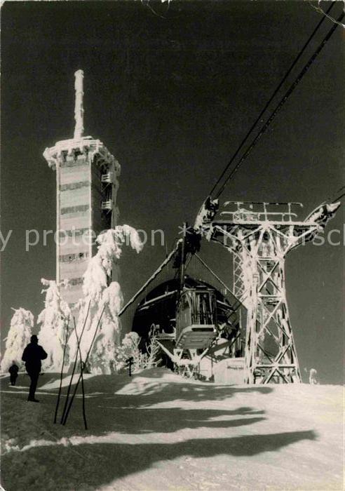 Oberwiesenthal Erzgebirge Fichtelberg Bergbahn Wetterwarte Winterimpressionen