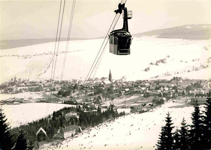Oberwiesenthal Erzgebirge Bergbahn Fichtelberg Winterpanorama