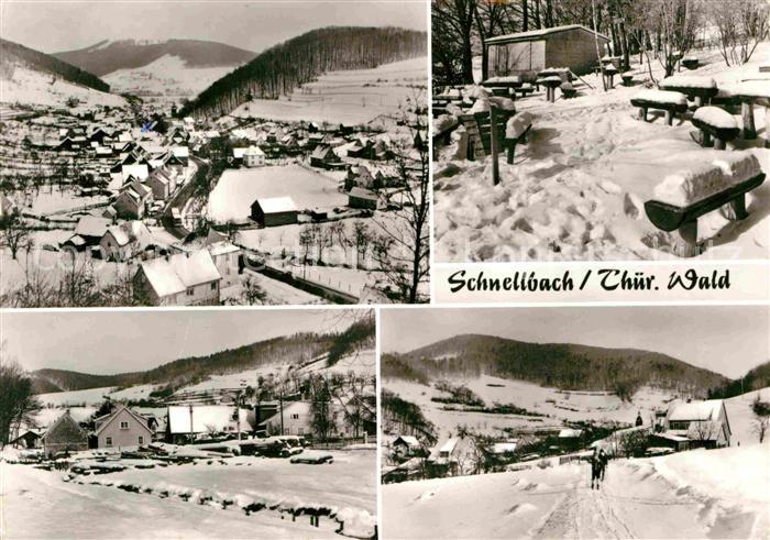 Schnellbach Floh Seligenthal Teilansichten Winterpanorama