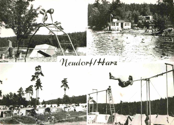 Neudorf Harzgerode Birnbaumteich mit Zeltplatz Kinderspielplatz