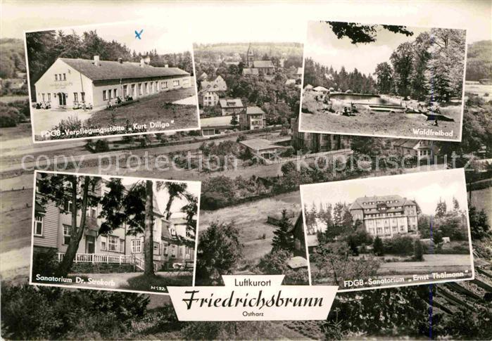 Friedrichsbrunn Harz FDGB Verpflegungsstaette Kurt Dillge Waldfreibad FDGB Sanat