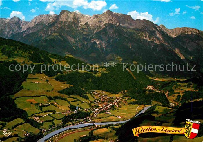 Werfen Salzburg mit Hagengebirge Fliegeraufnahme