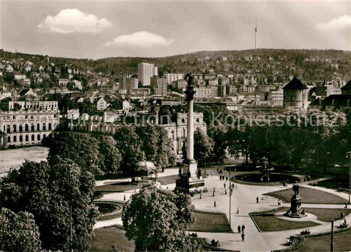 STUTTGART  CITY Schlossplatz Jubilaeumssaeule Denkmal Fernsehturm