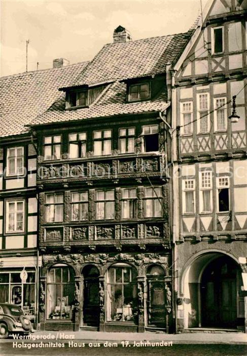 Wernigerode Harz Holzgeschnitztes Haus 17. Jhdt. Fachwerkhaus
