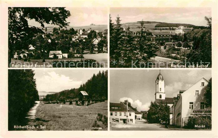 Bad Brambach Radiumbad Kurhotel Kurhof Markt Kirche Roethenbach Tal