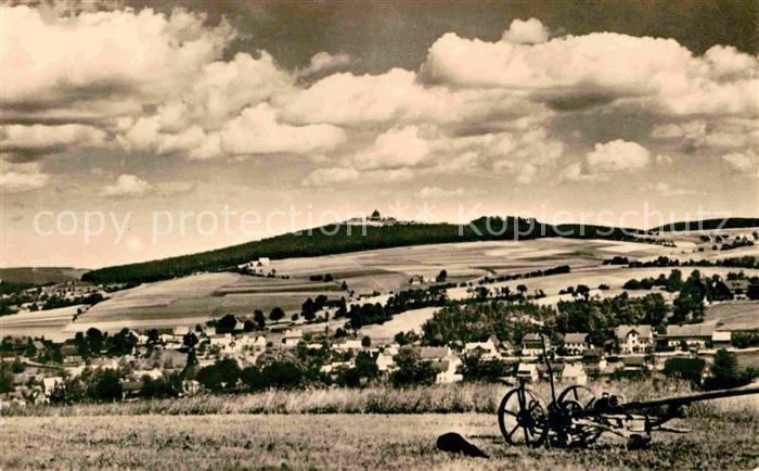 Seiffen Erzgebirge Gesamtansicht Kurort Spielzeugdorf mit Schwartenberg