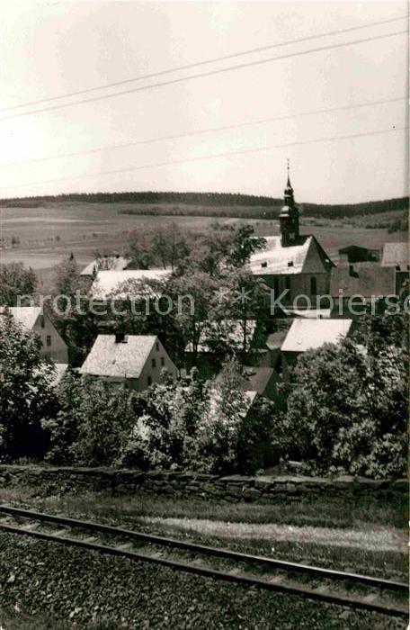 Neudorf Erzgebirge Ortsansicht mit Kirche