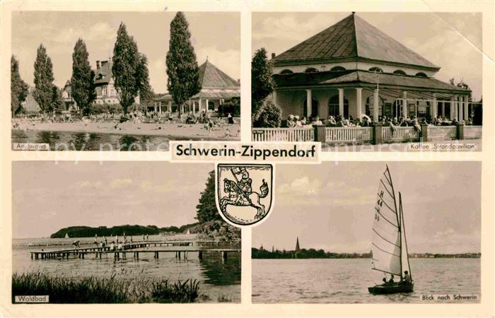 Zippendorf Strand Kaffee Strandpavillon Segelboot Waldbad