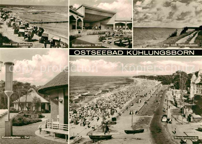 Kuehlungsborn Ostseebad Strand Seebruecke Konzertgarten Weg am Ufer Strandpromen