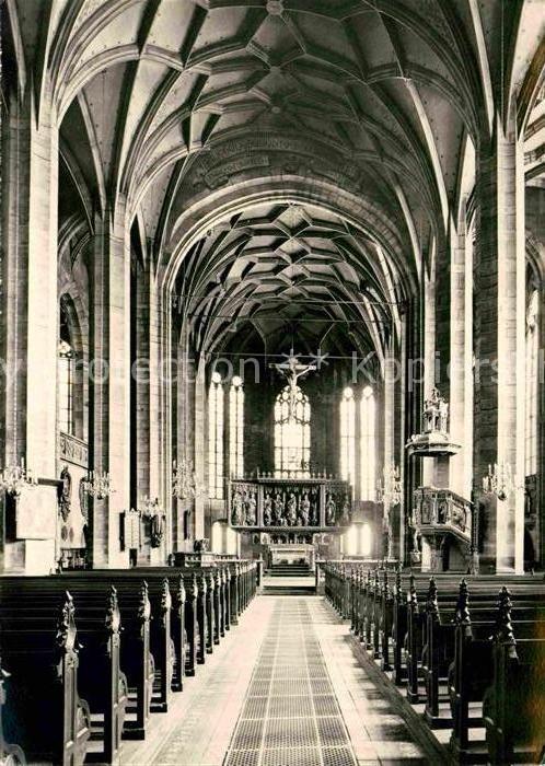 Zwickau Sachsen Dom Mittelschiff Blick nach dem Altar