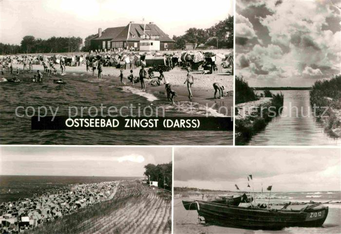 Zingst Ostseebad Strand Gaststaette Kanal Fischerboote