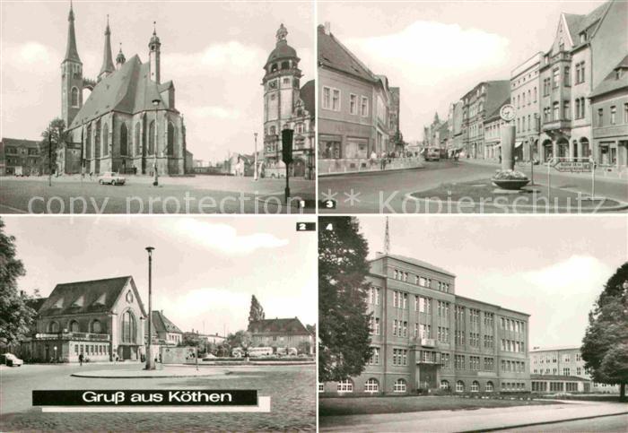 Koethen Anhalt Marktplatz St Jakobskirche Rathaus Bahnhof Ernst Thaelmann Strass