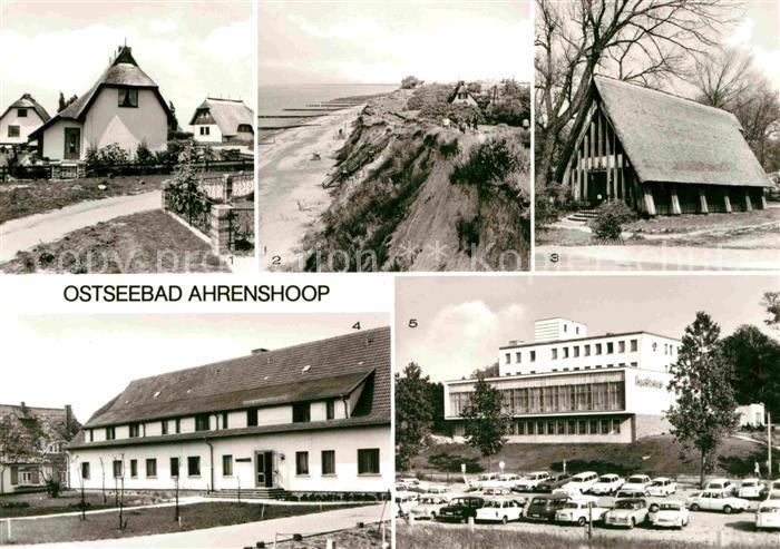 Ahrenshoop Ostseebad Teilansicht Steilkueste Kirche Ferienheim des Reisebueros d