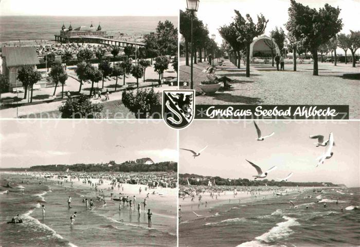 Ahlbeck Ostseebad Konzertplatz Seebruecke Strand Moewen