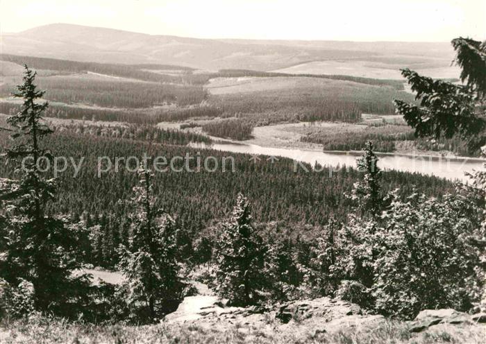 Baerenstein Annaberg-Buchholz Panorama Blick vom Baerenstein zur Talsperre Cranz