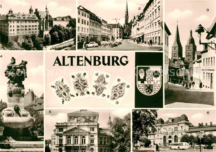 Altenburg Thueringen Schloss Markt Rote Spitzen Skatbrunnen Landestheater Bahnho