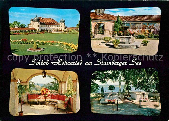 Starnbergersee Schloss Hoehenried Park Brunnen Grabstaetten Sitzecke