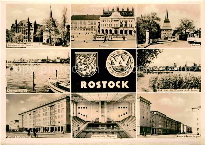 ROSTOCK  CITY Staendehaus Steintor Rathaus An der Warnow Teilansicht Reutershage