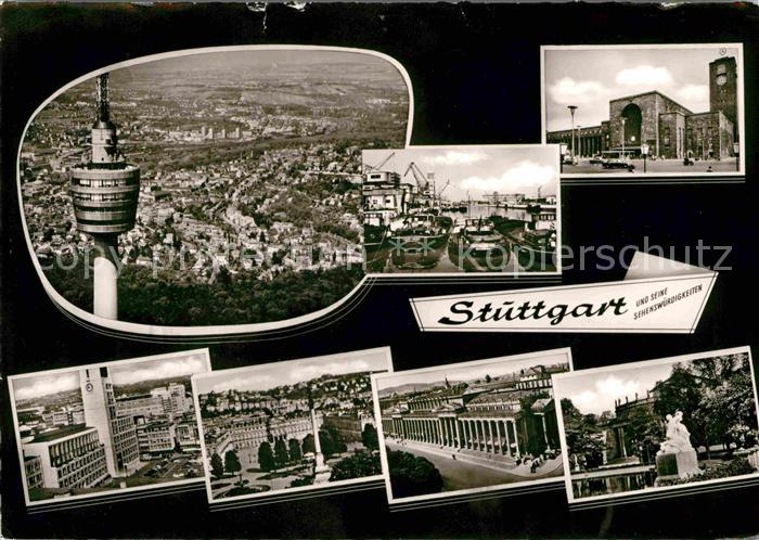 STUTTGART  CITY Fernsehturm Hafen Bahnhof Schloss