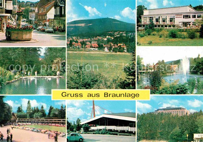 Braunlage Harz Dorfbrunnen Panorama Kurhaus Gondelteich Halle