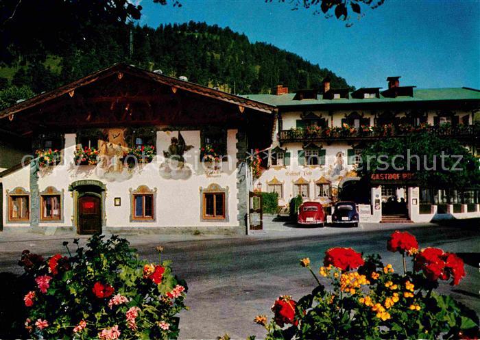 Wallgau Gasthof Post mit Obb Lueftlmalerei