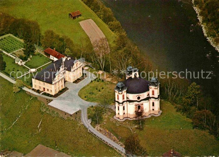 Stadl-Paura Barocke Wallfahrtskirche zur hl Dreifaltigkeit Fliegeraufnahme