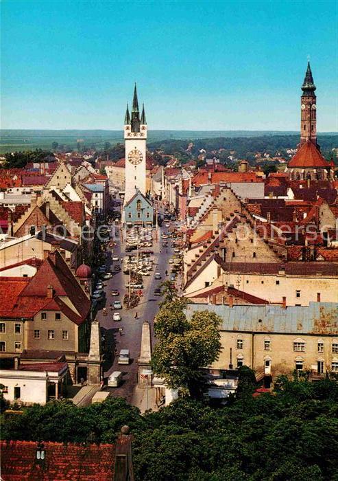Straubing Teilansicht Kirche St Jakob Stadttor