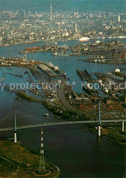 HAMBURG  CITY Koehlbrandbruecke Fliegeraufnahme